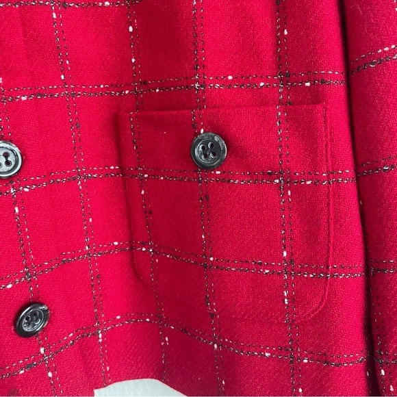 That's Me! Vintage Red Wool Blend Two-Piece Set Jacket Skirt Petites Size 12P - Picture 6 of 9